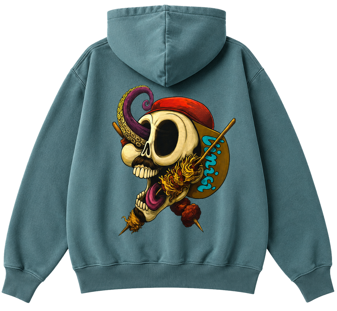 Sudadera azul L'Inici, espalda
